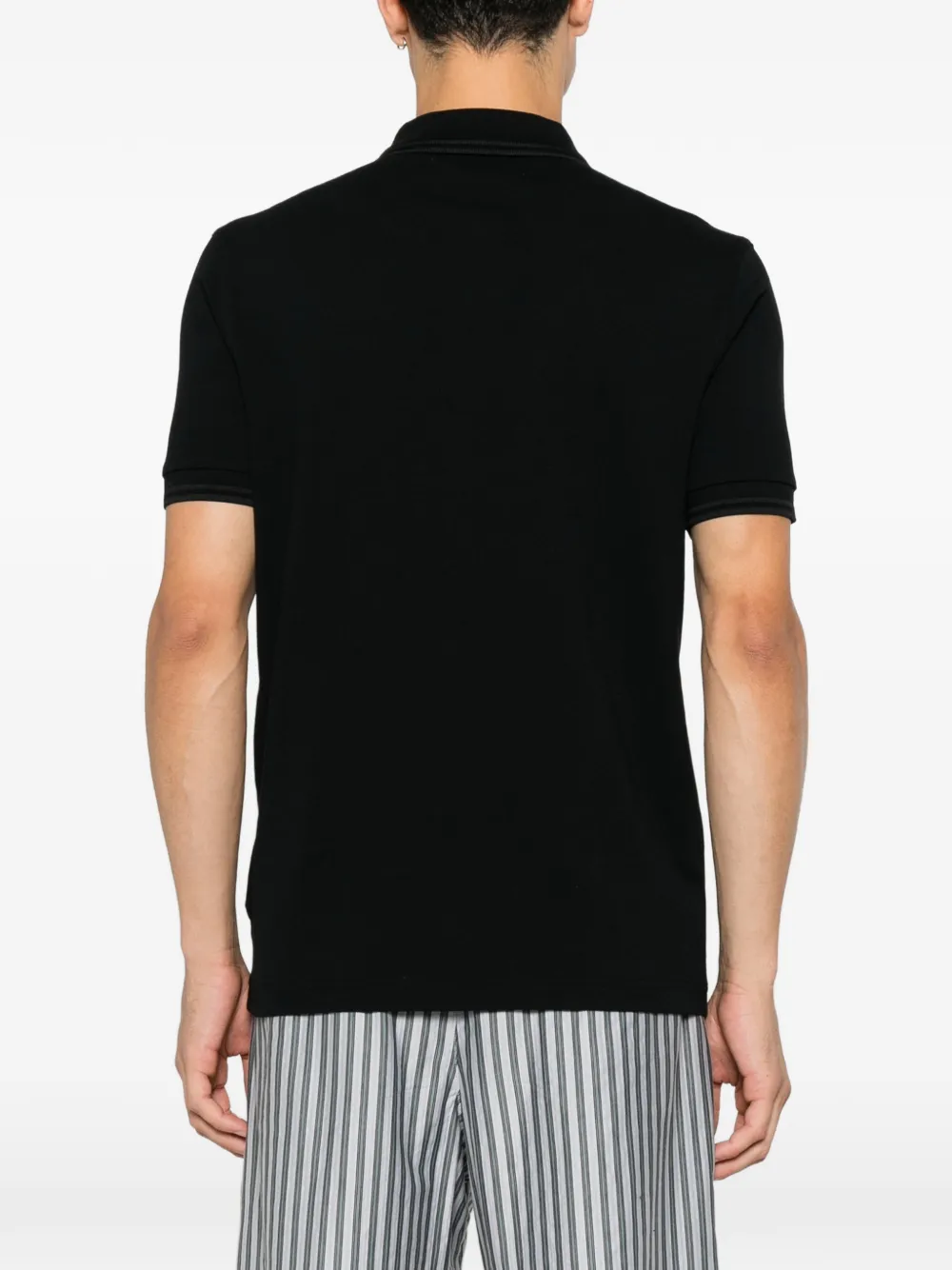 Comme des Garçons Homme Katoenen poloshirt met geborduurd logo Zwart