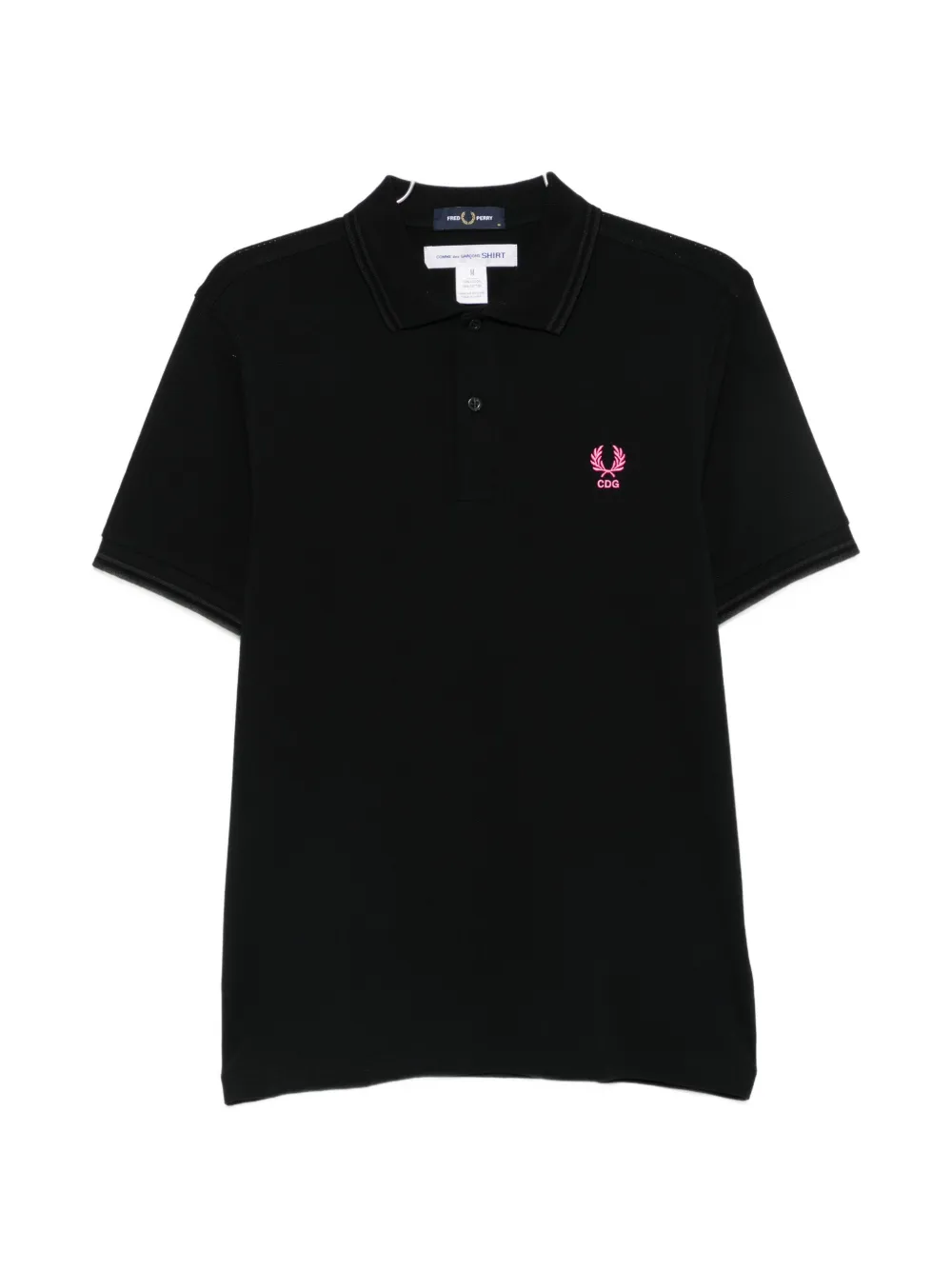 Comme des Garçons Homme logo-embroidered cotton polo shirt - Nero