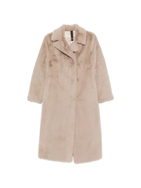 Duno belted shearling-effect coat