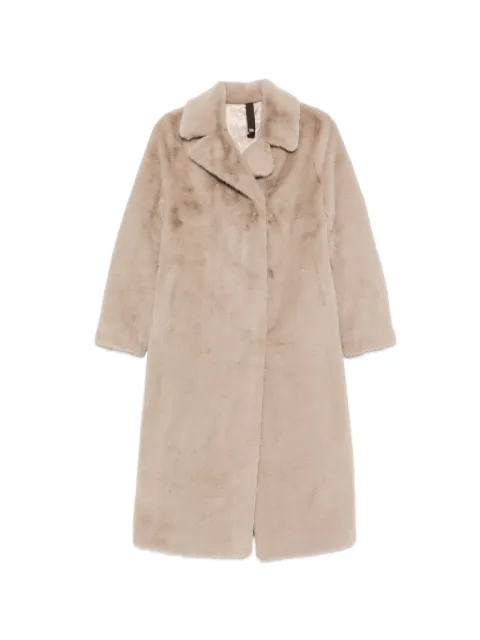 Duno belted shearling-effect coat
