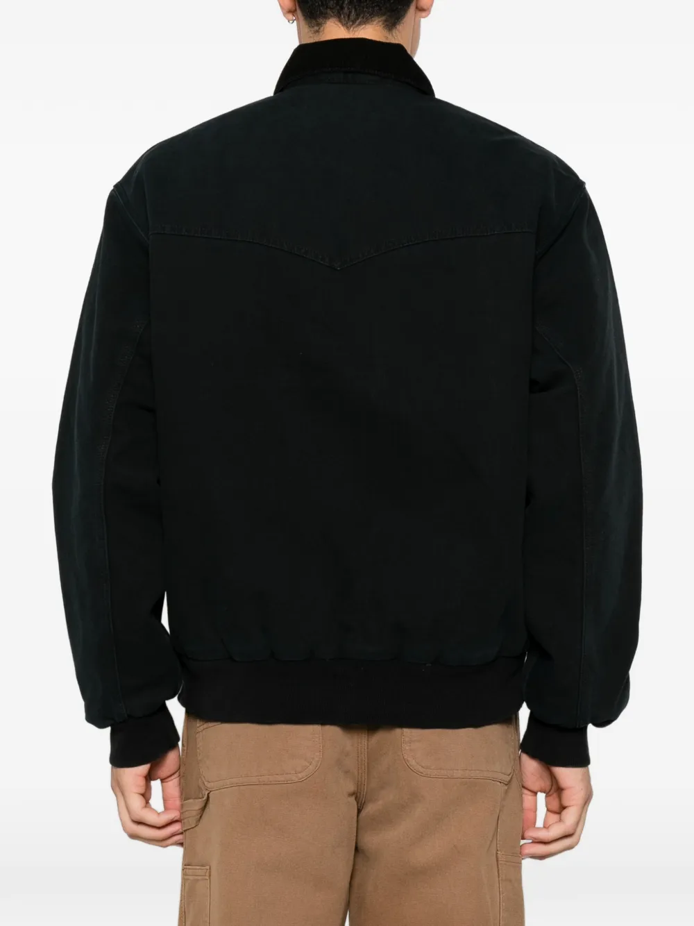 Carhartt WIP Jack met ribfluwelen kraag en rits Zwart