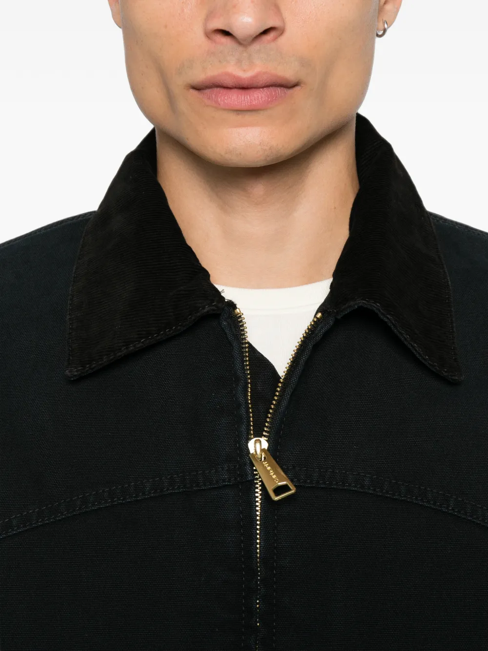 Carhartt WIP Jack met ribfluwelen kraag en rits Zwart