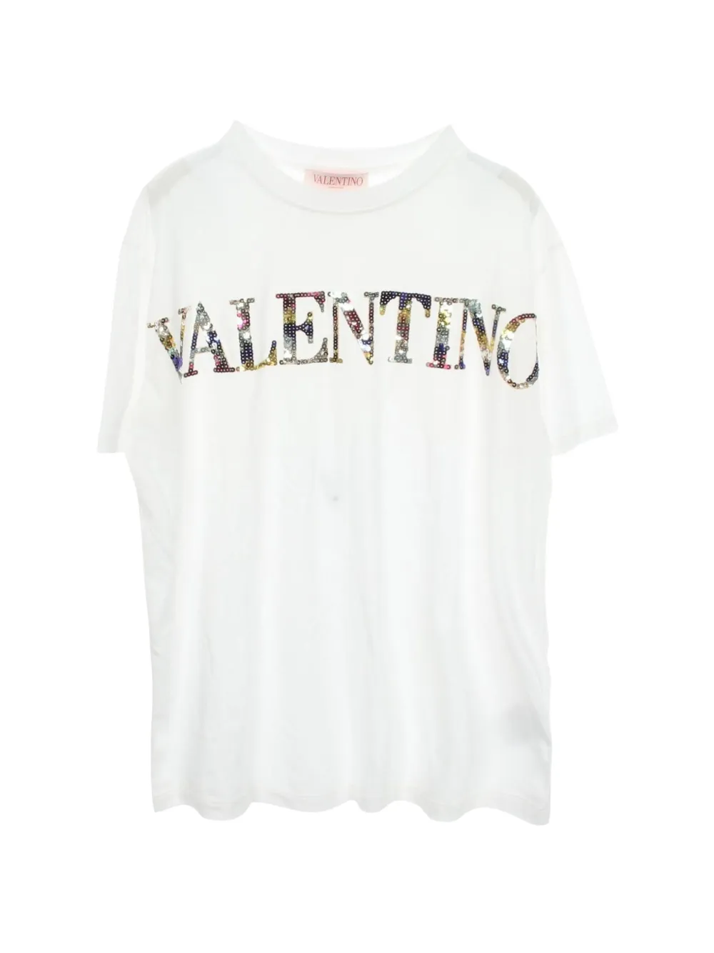 Valentino Garavani Pre-Owned 2010s sequin logo T-shirt - Bianco