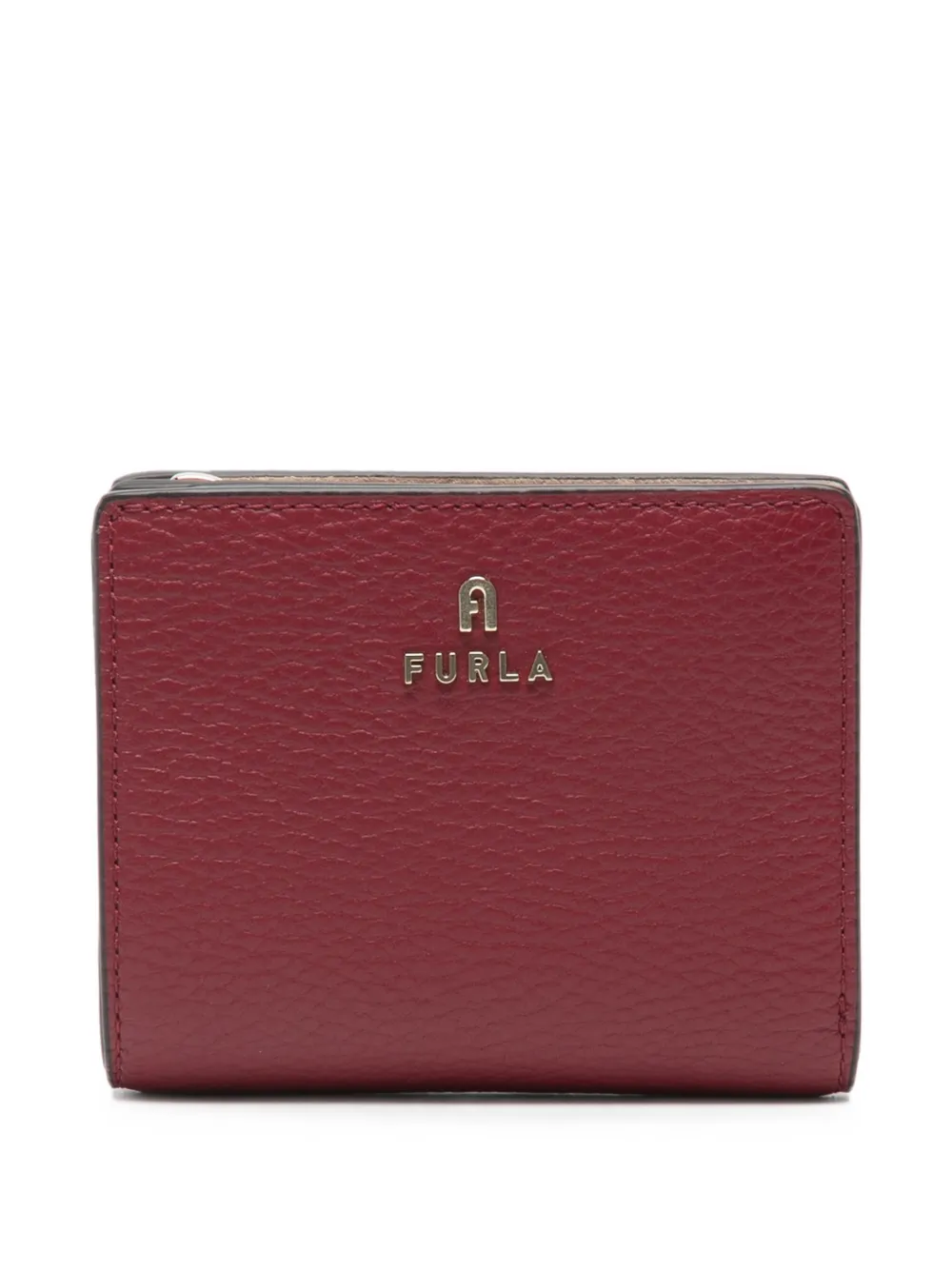 Furla logo-plaque pebbled-leather wallet