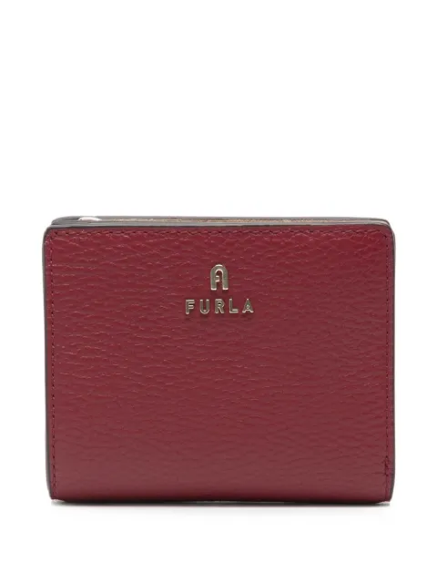 Furla logo-plaque pebbled-leather wallet