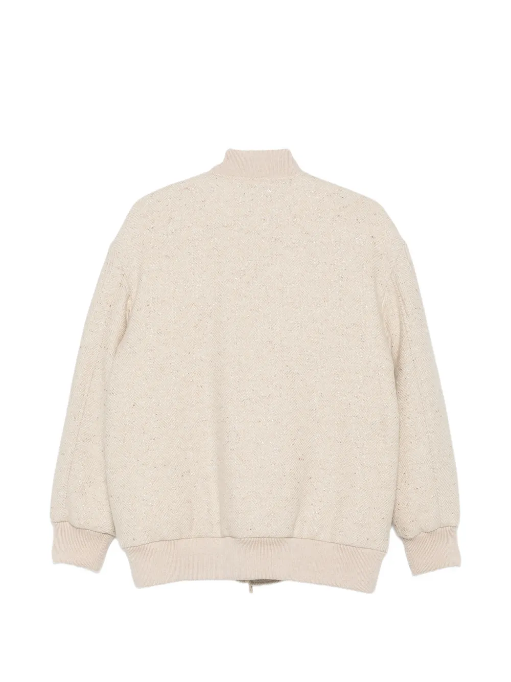 Eleventy Bomberjack met visgraat-patroon Beige
