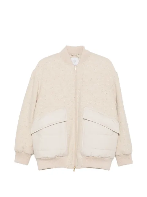 Eleventy herringbone-pattern bomber jacket