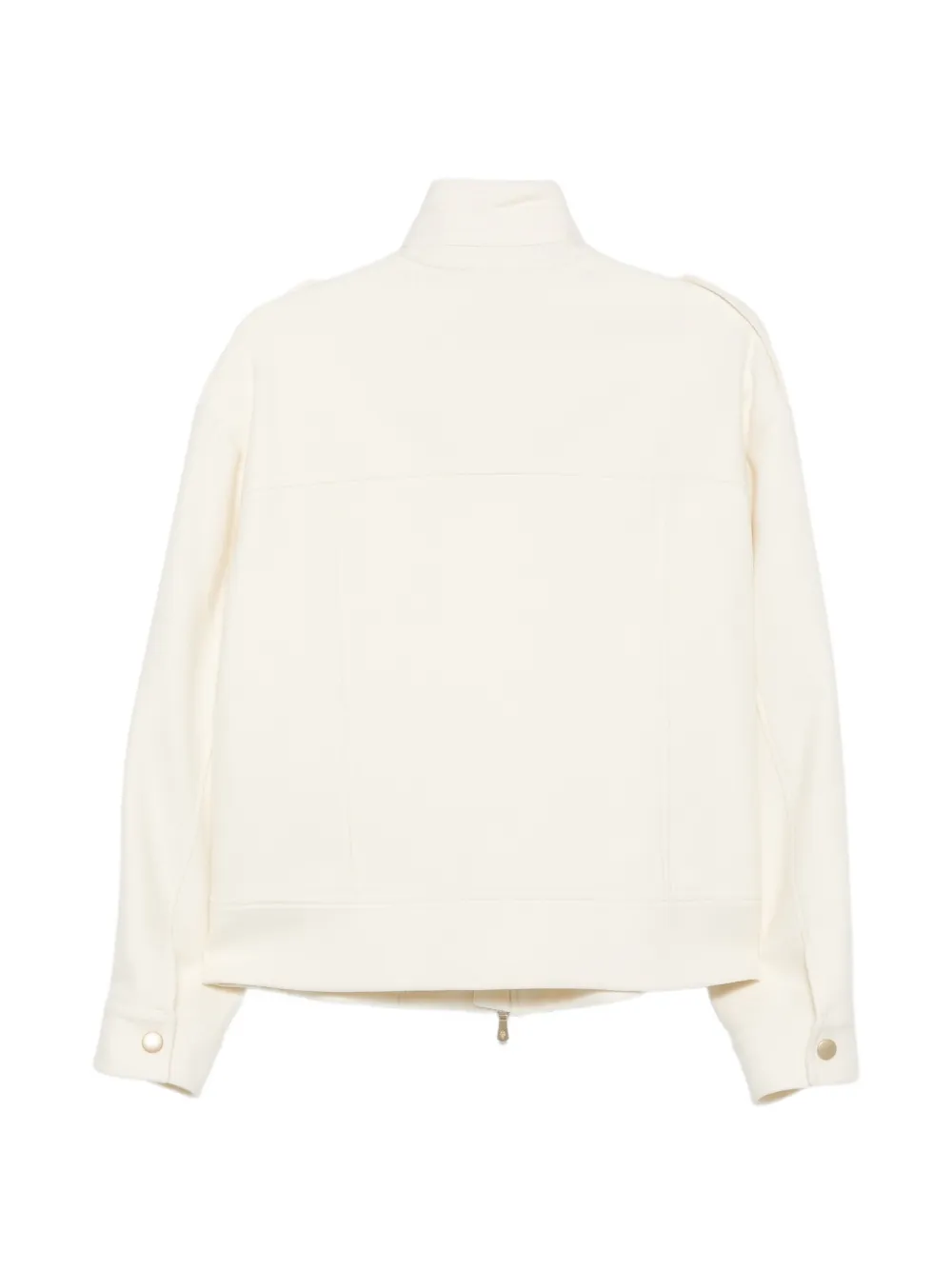 Eleventy Button-up Wool Jacket in White, view 2