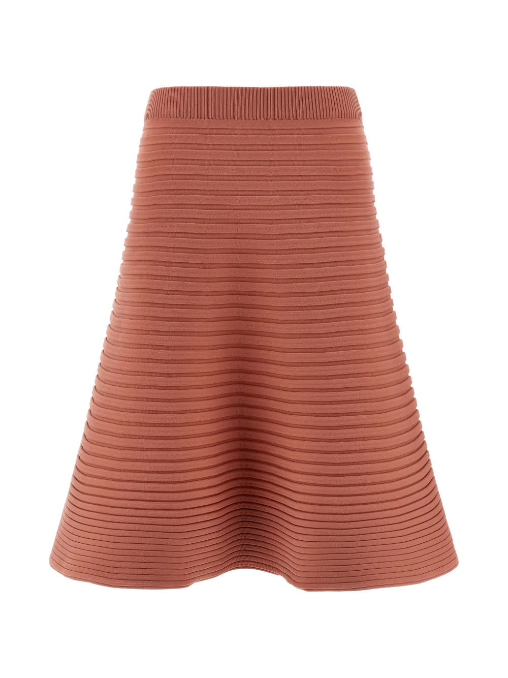 Pleats Please Issey Miyake Bounce knit pleated midi skirt - Marrone