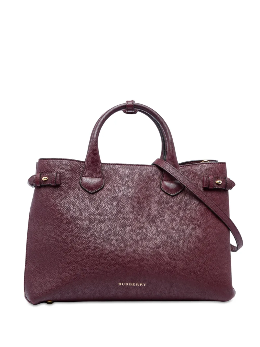 Burberry Pre-Owned 2000-2017 Medium Leather and House Check Banner satchel - Rosso