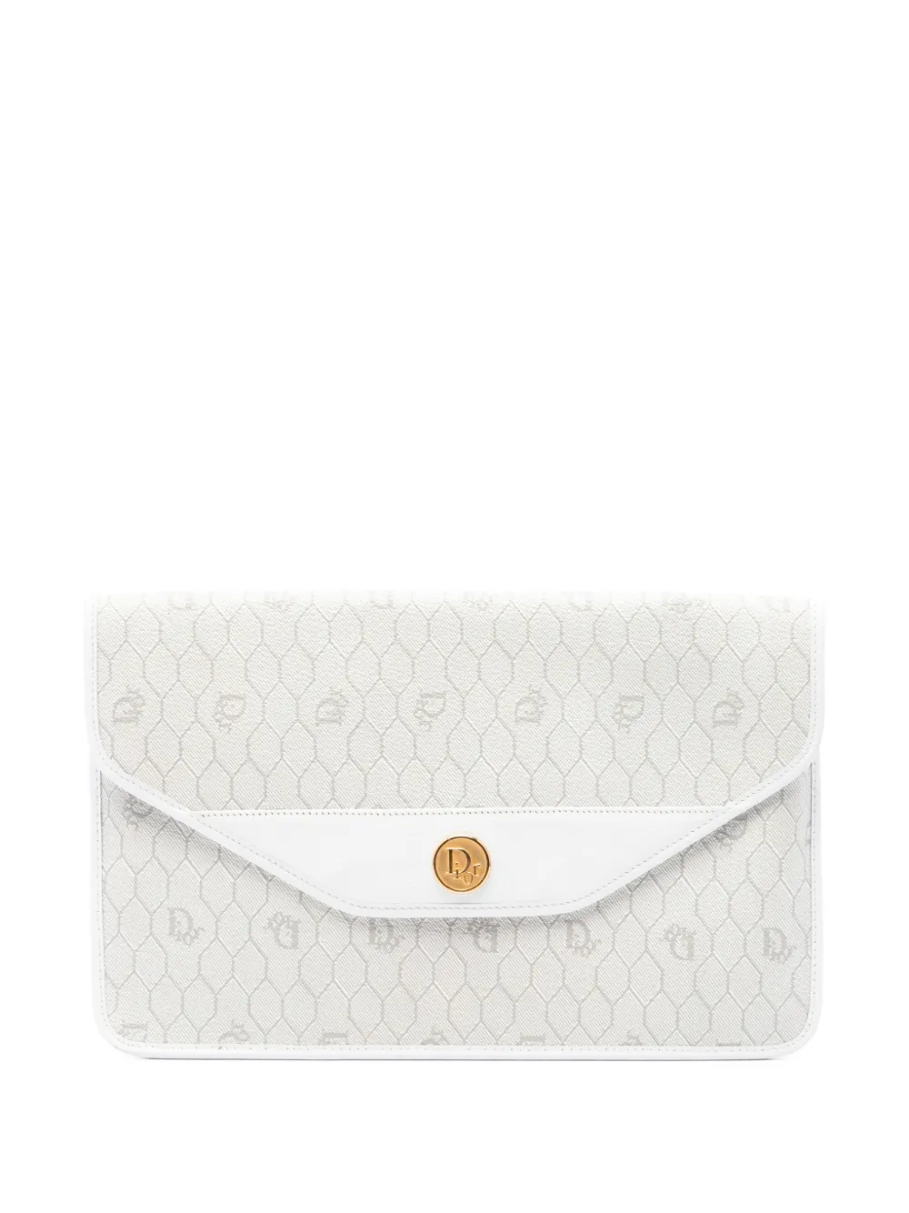 Christian Dior Pre-Owned 20th Century Honeycomb Canvas-Clutch - Weiß