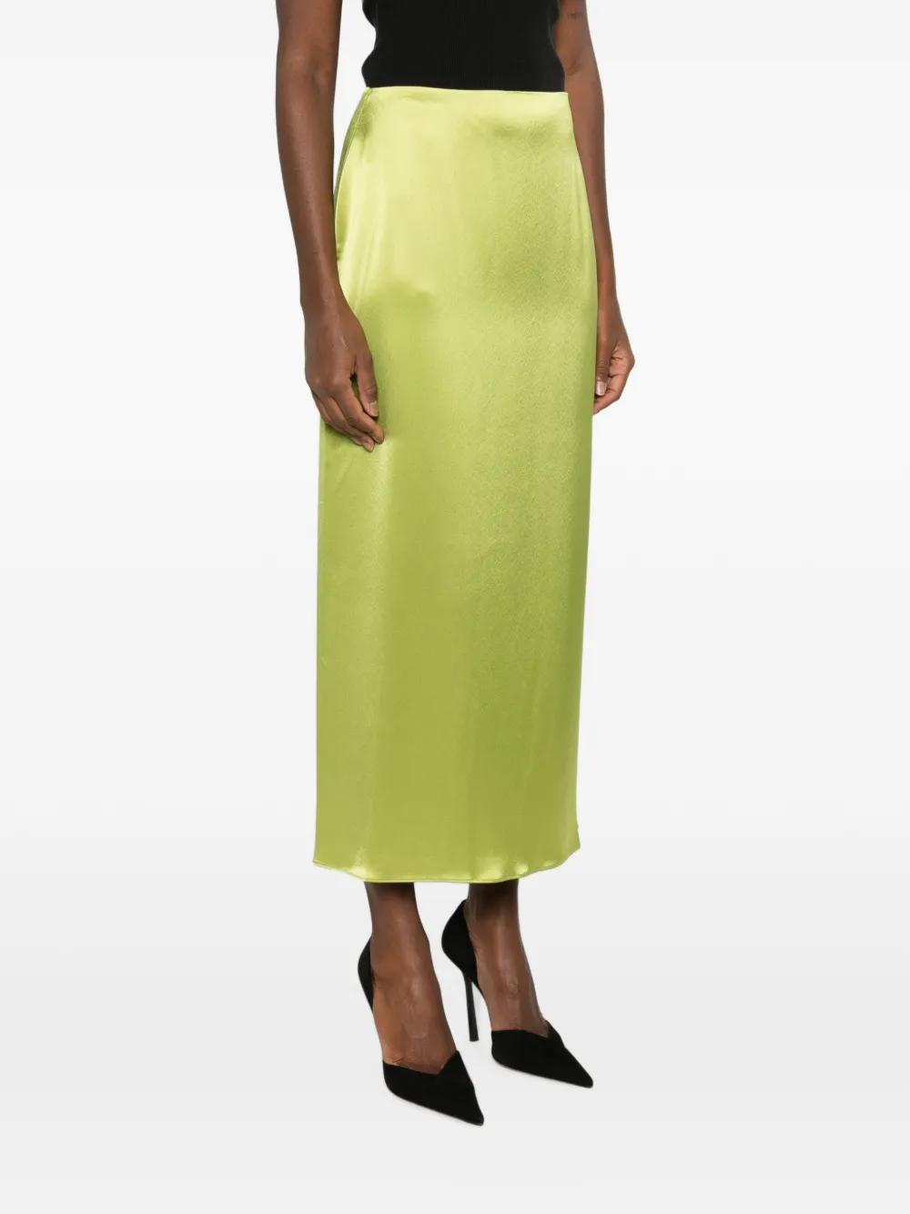 SOPHIE ET VOILÀ Maxi-rok met satijnen afwerking Groen