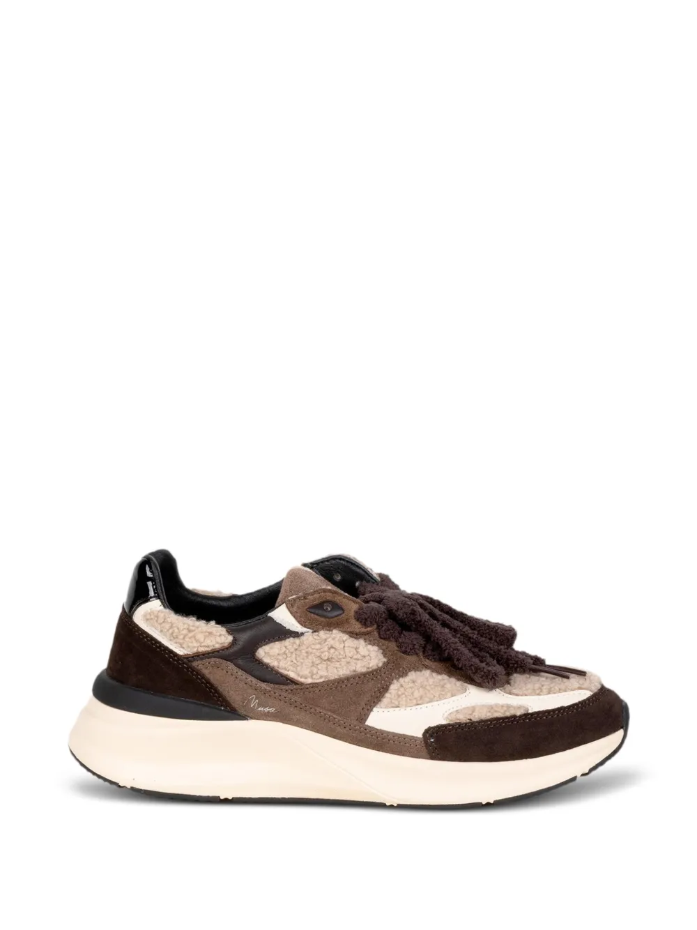 D.A.T.E. Musa Teddy shearling-panel sneakers