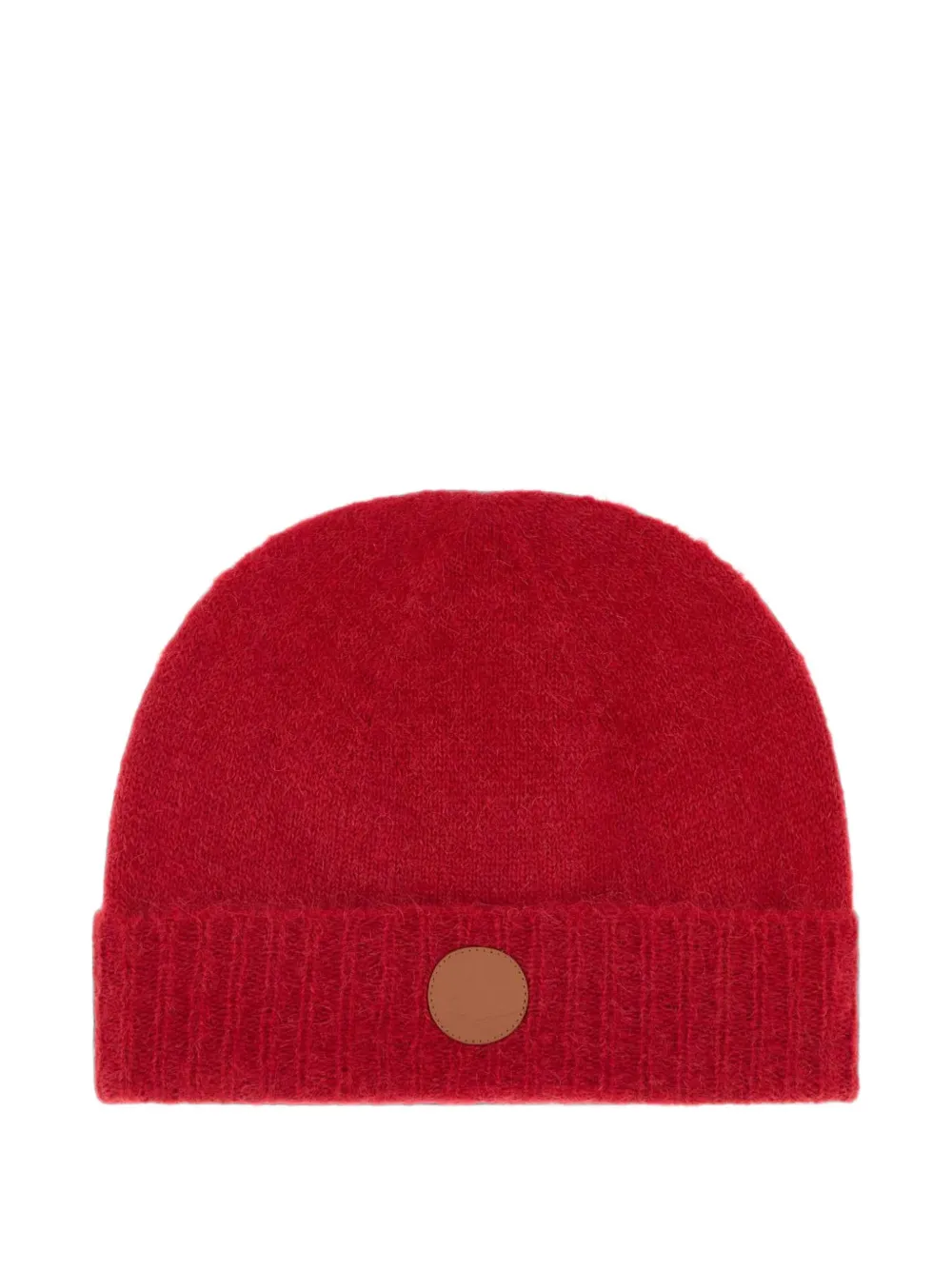 Vivienne Westwood logo-patch fluffy beanie hat - Rosso