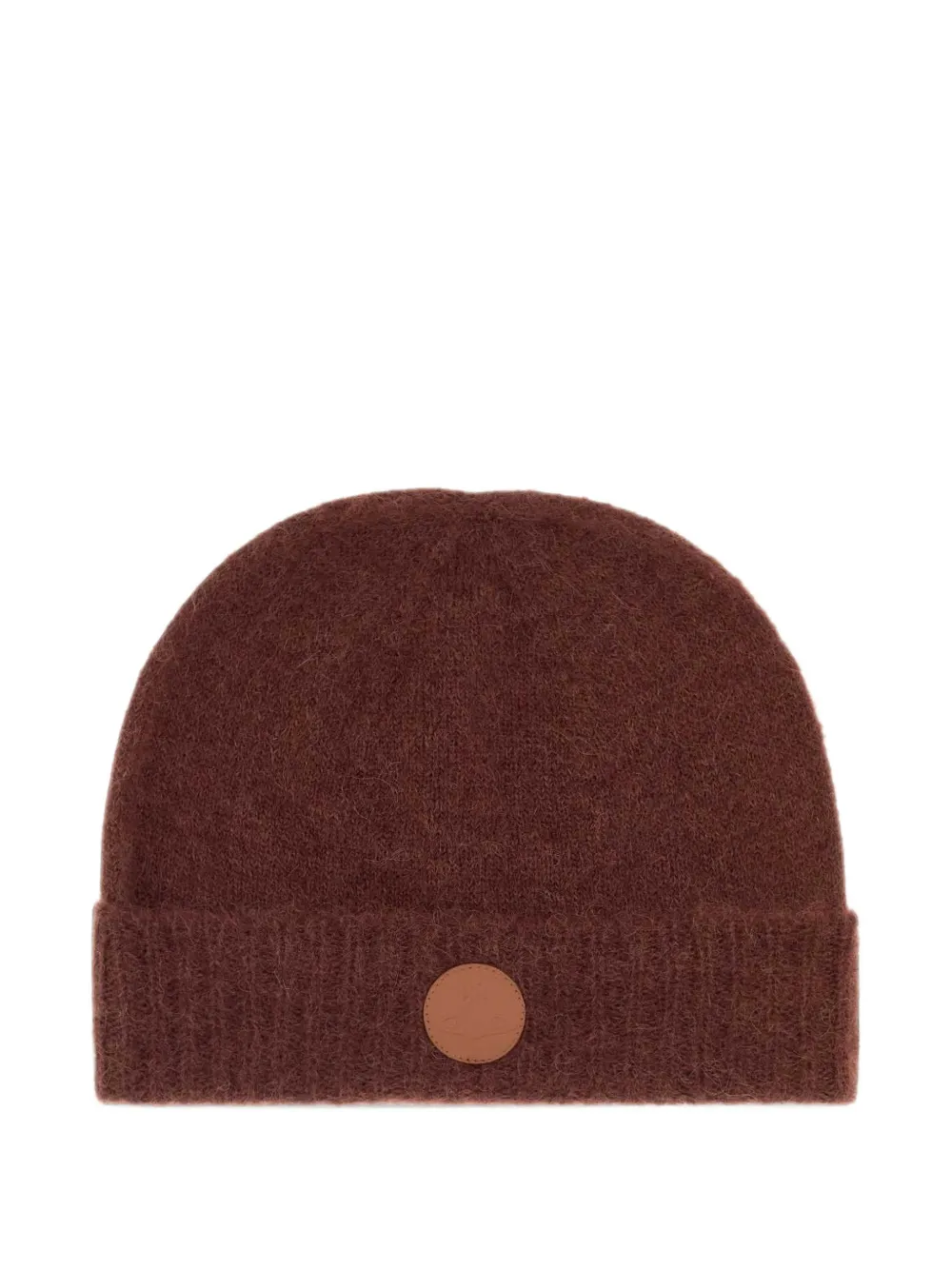 Vivienne Westwood fluffy logo-patch beanie hat - Marrone