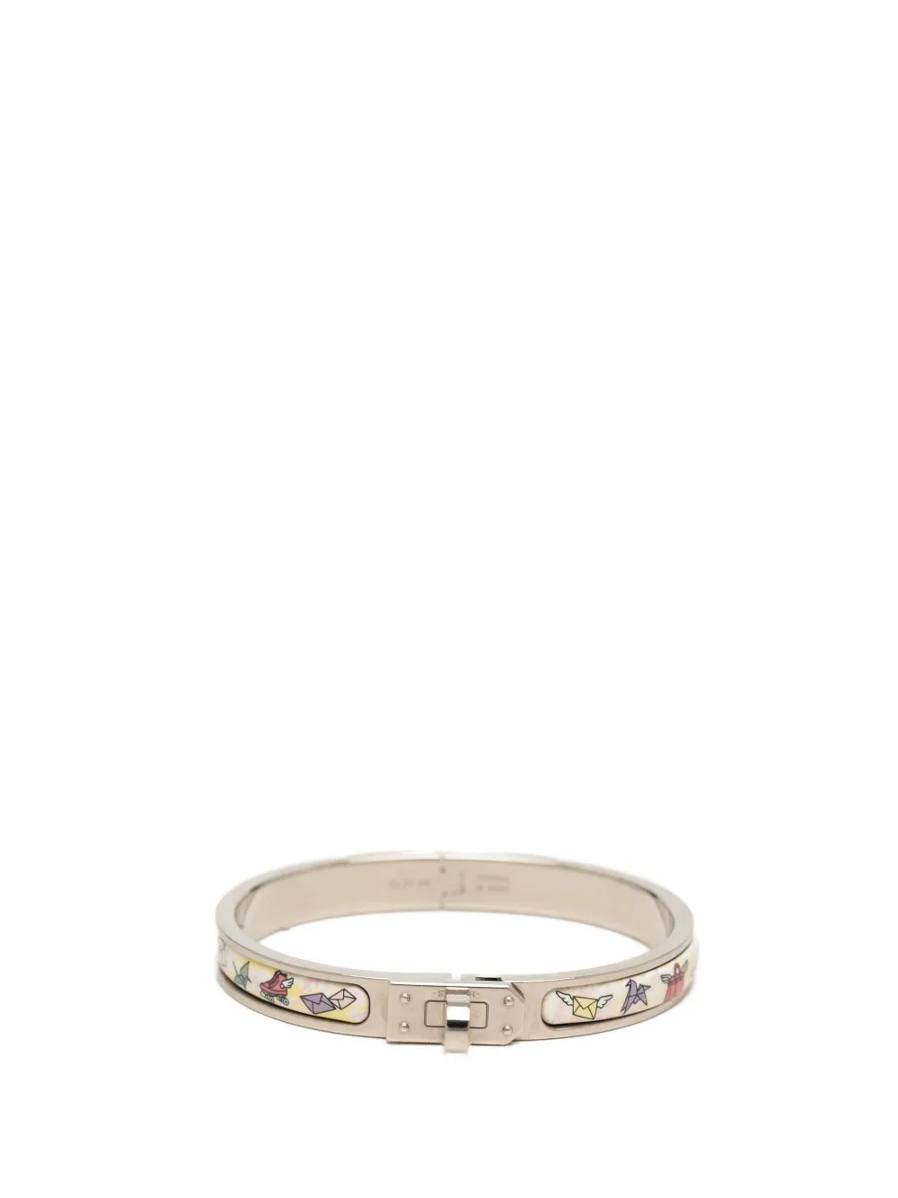 Hermès Pre-Owned Bracciale rigido Clic Kelly mini smaltato 2021-2024 - Argento