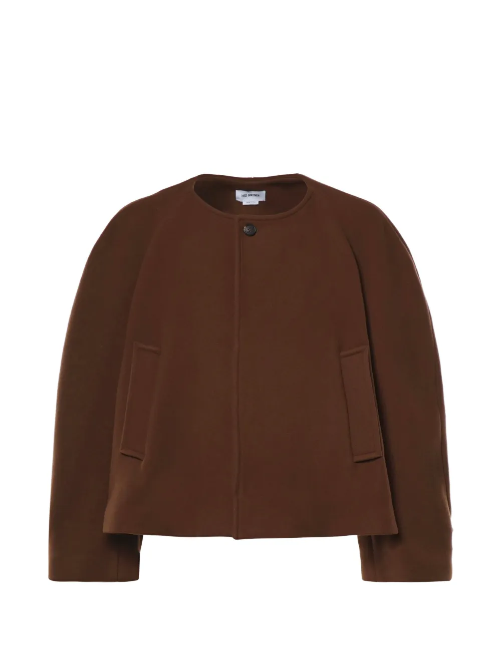 Hed Mayner leather-strap wool-blend coat - Marrone