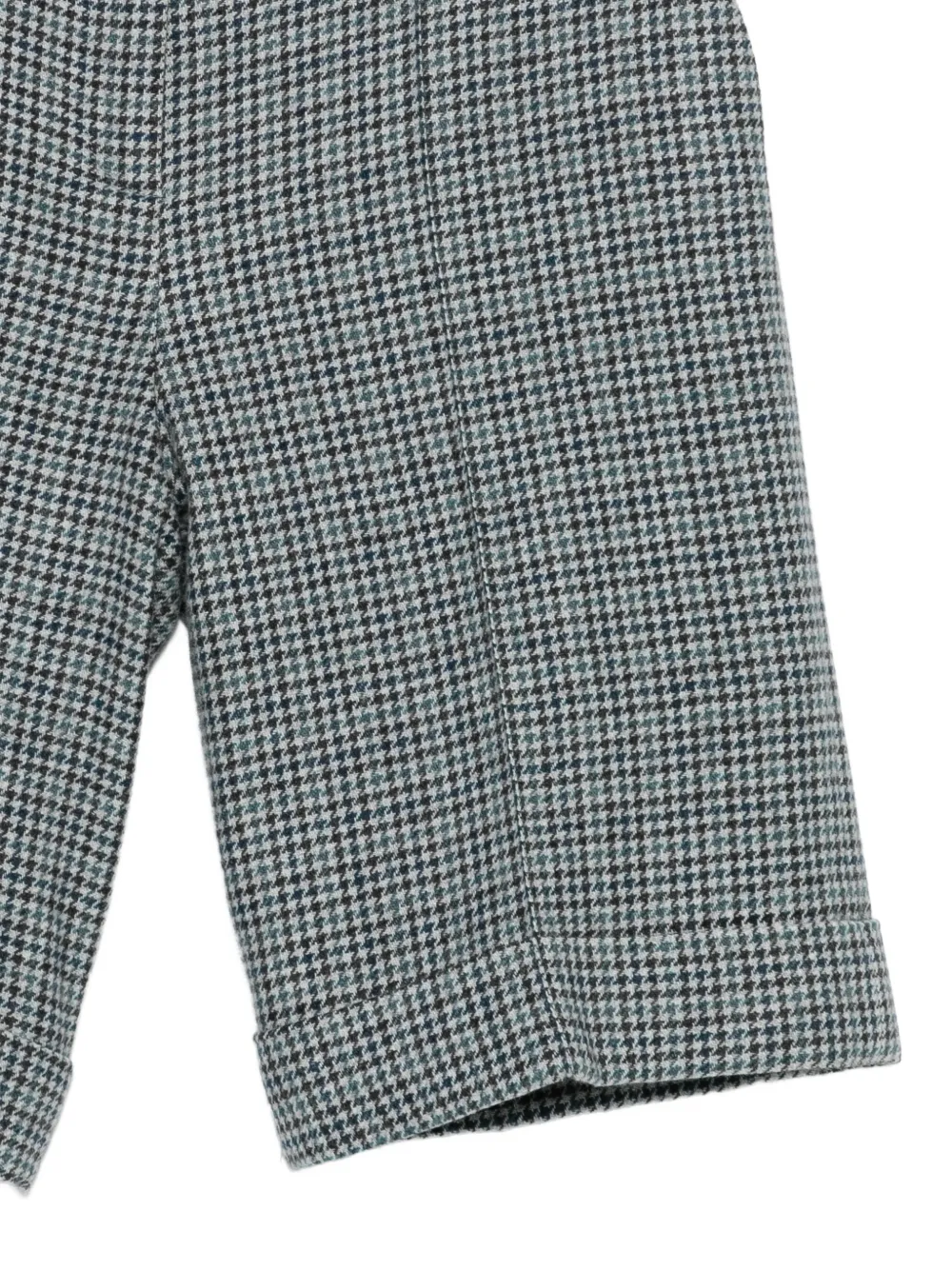 Eleventy Shorts met pied-de-poule print en omgeslagen pijpen Blauw