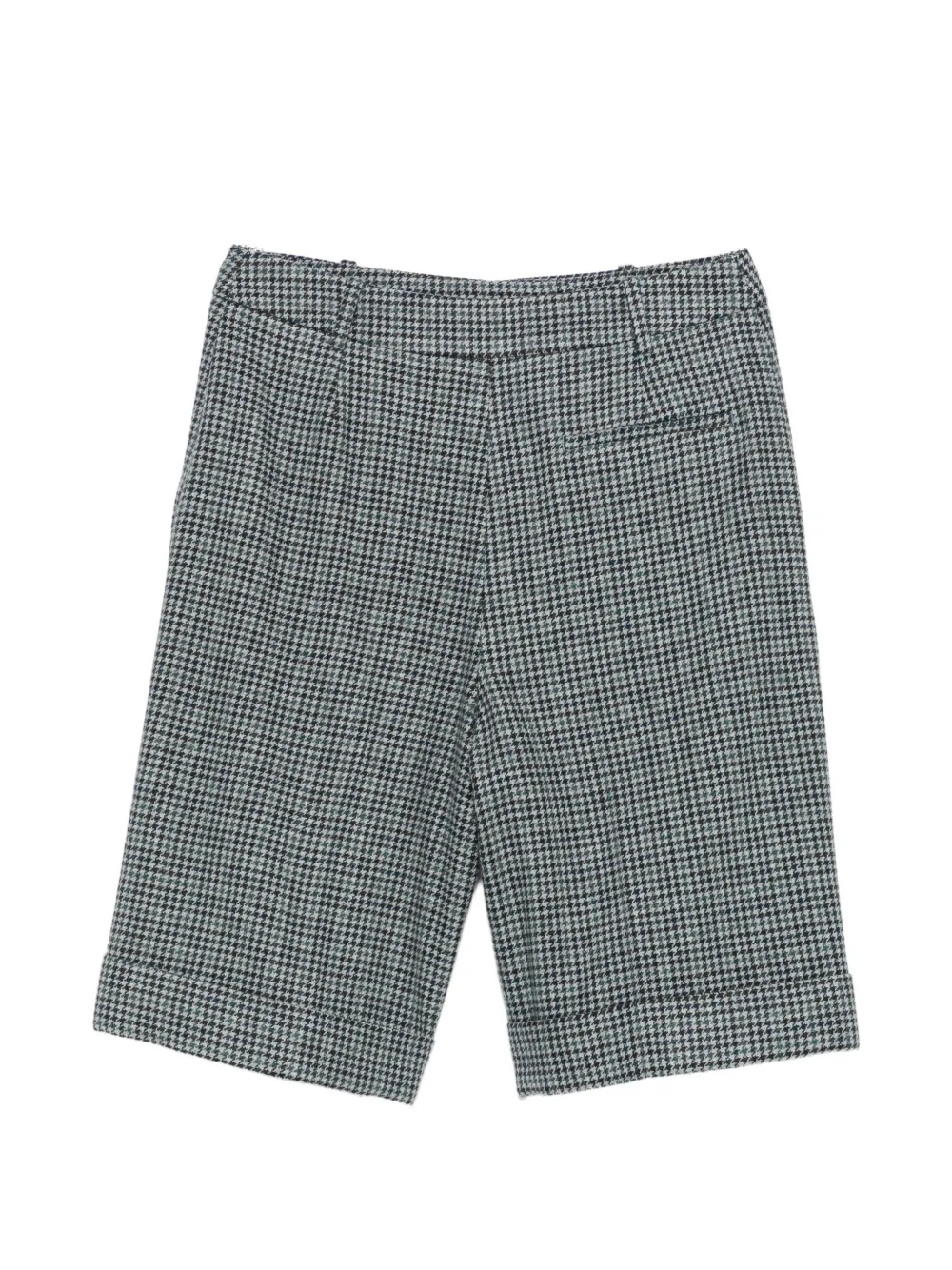 Eleventy Shorts met pied-de-poule print en omgeslagen pijpen Blauw