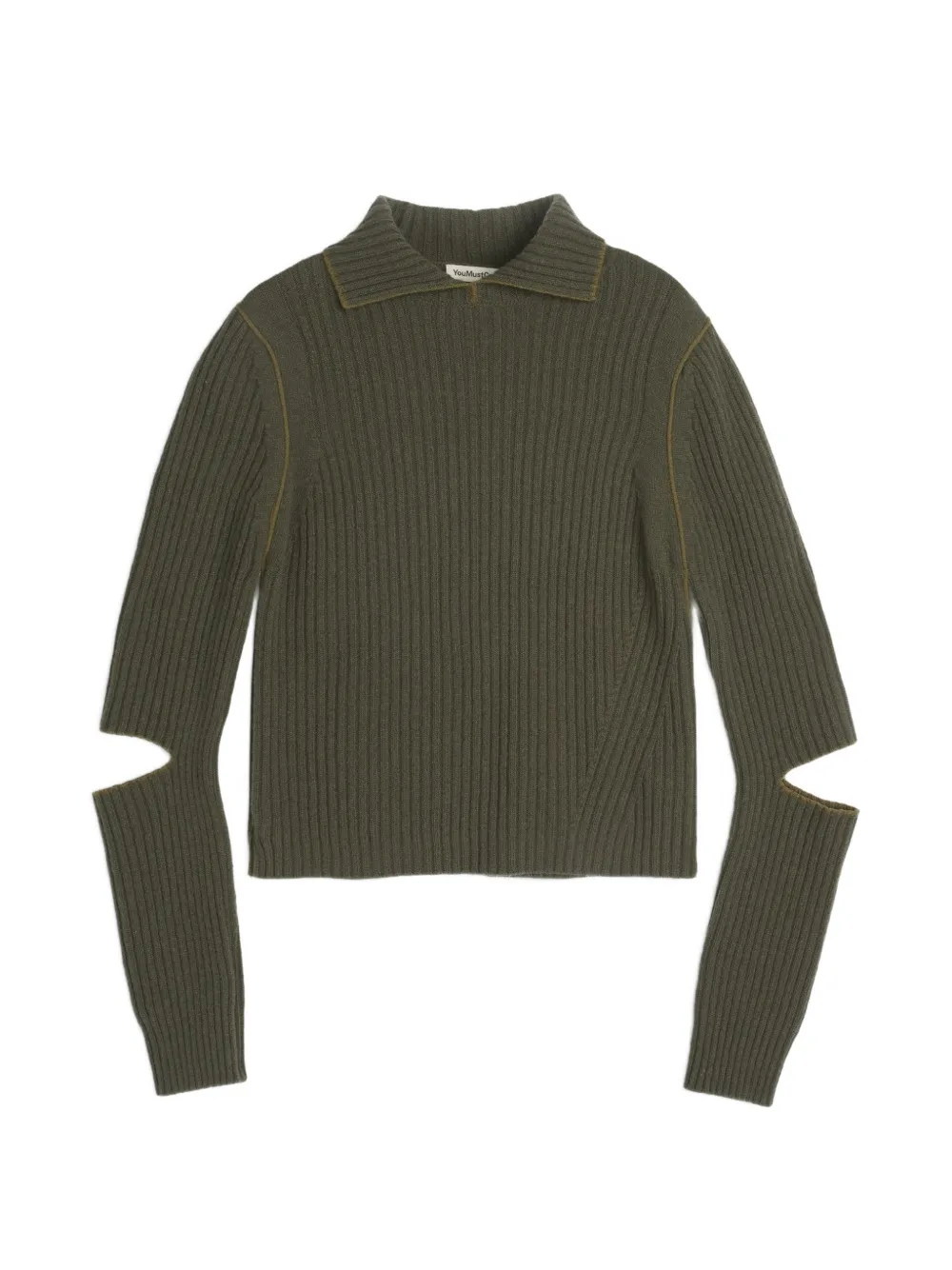 Ymc You Must Create Peeka Ribbed-knit Sweater In Green