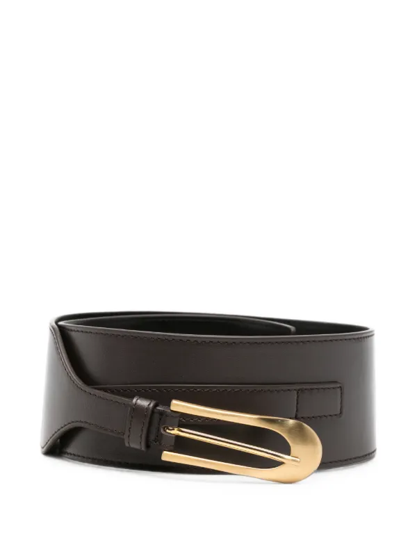 Eleventy Buckle-fastening Wide-strap Belt in Brown