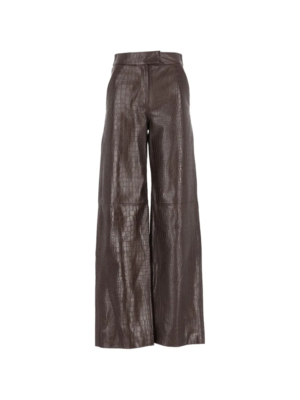 Federica Tosi crocodile-effect leather trousers - Marrone