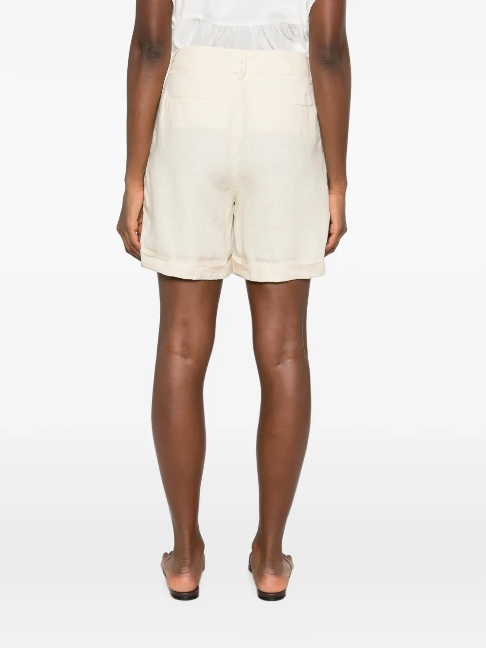 MAISON123 Tunguy geplooide shorts met omslag Beige