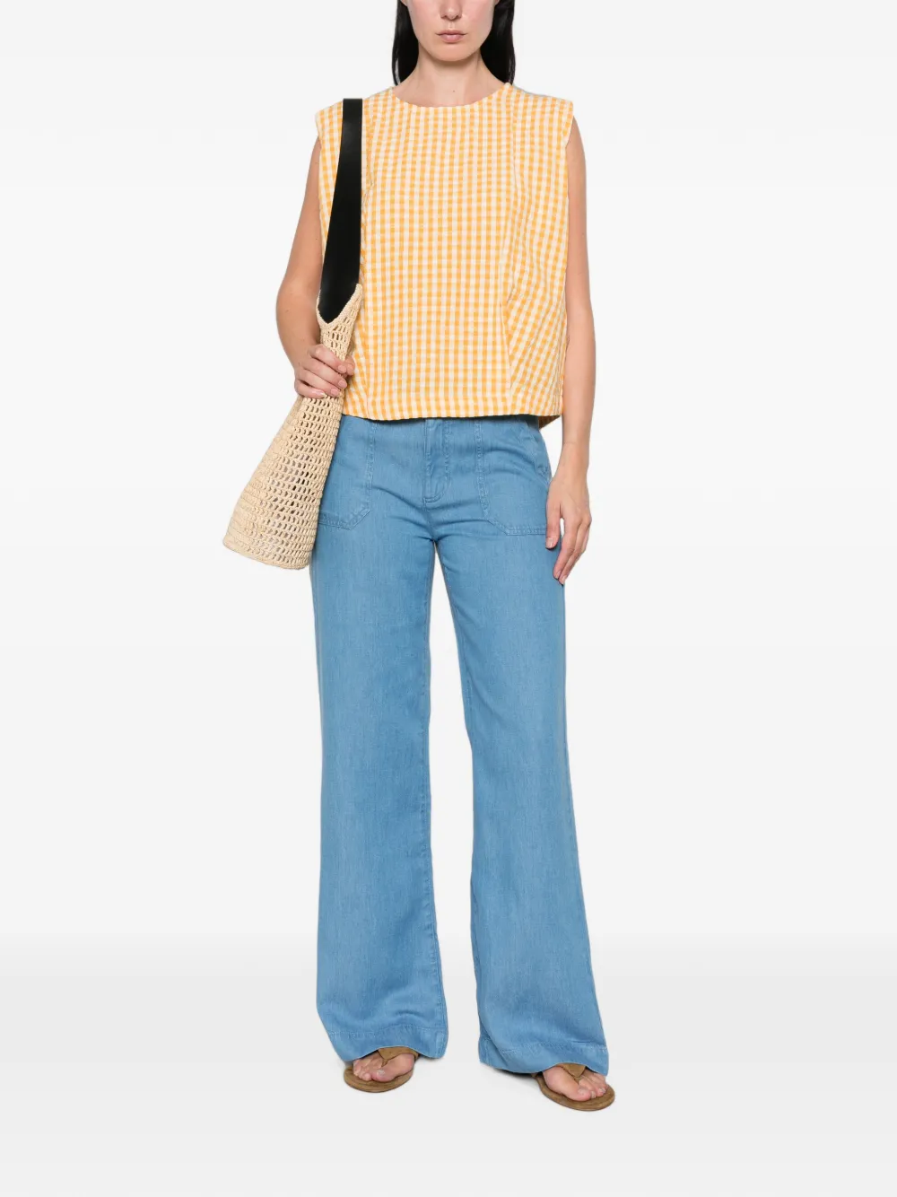 MAISON123 Doree gingham sleeveless top