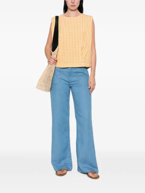 MAISON123 Doree gingham sleeveless top