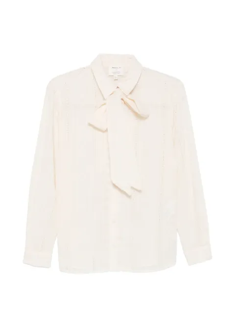 MAISON123 chemise en broderie anglaise à col lavallière
