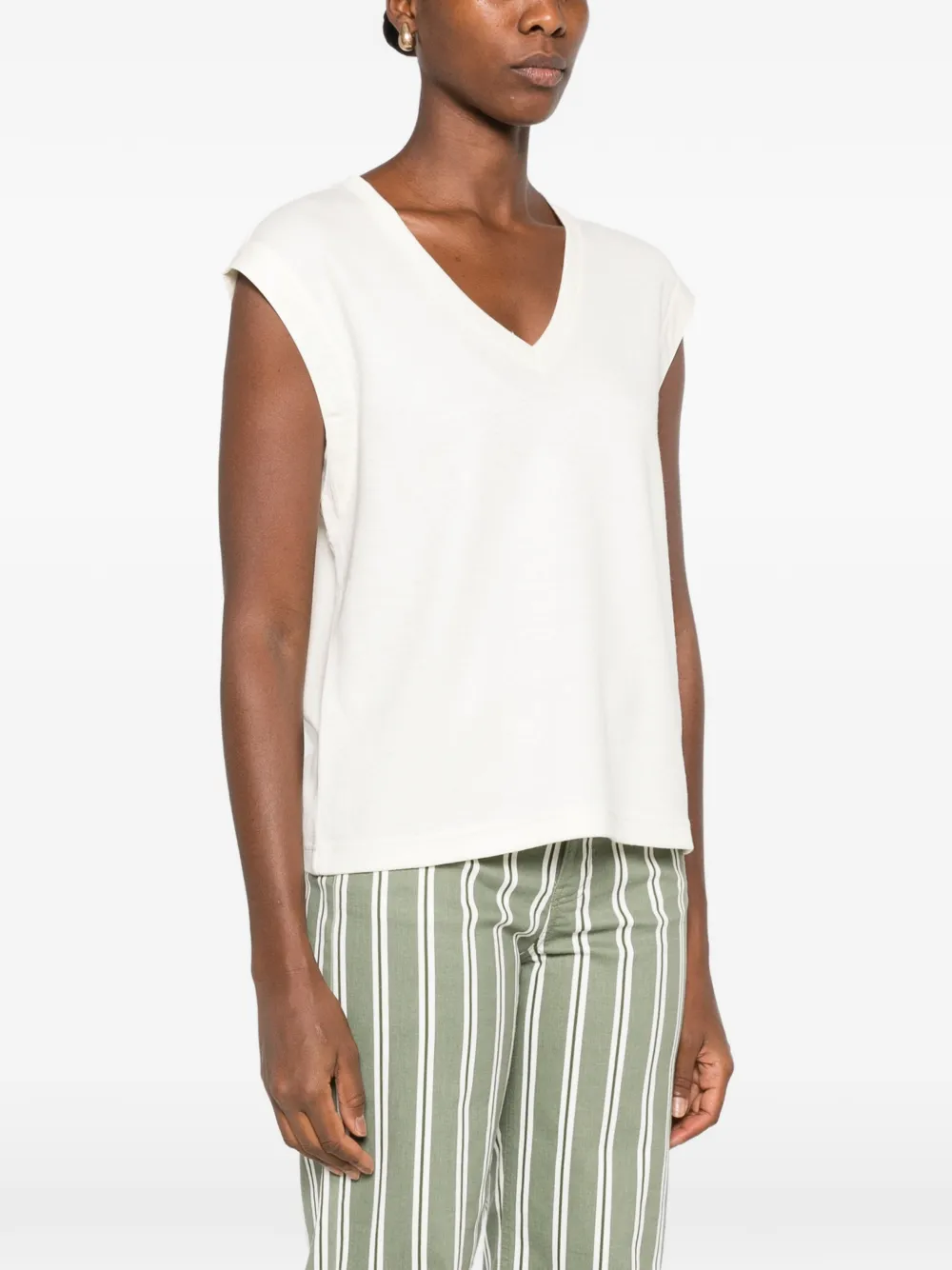MAISON123 Lyna tanktop met V-hals Beige