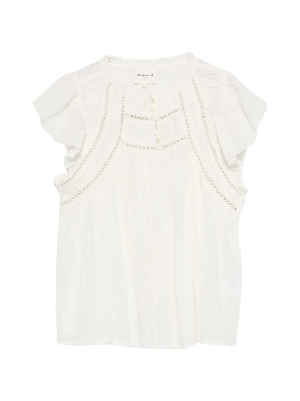 MAISON123 Dover embroidered ruffled blouse