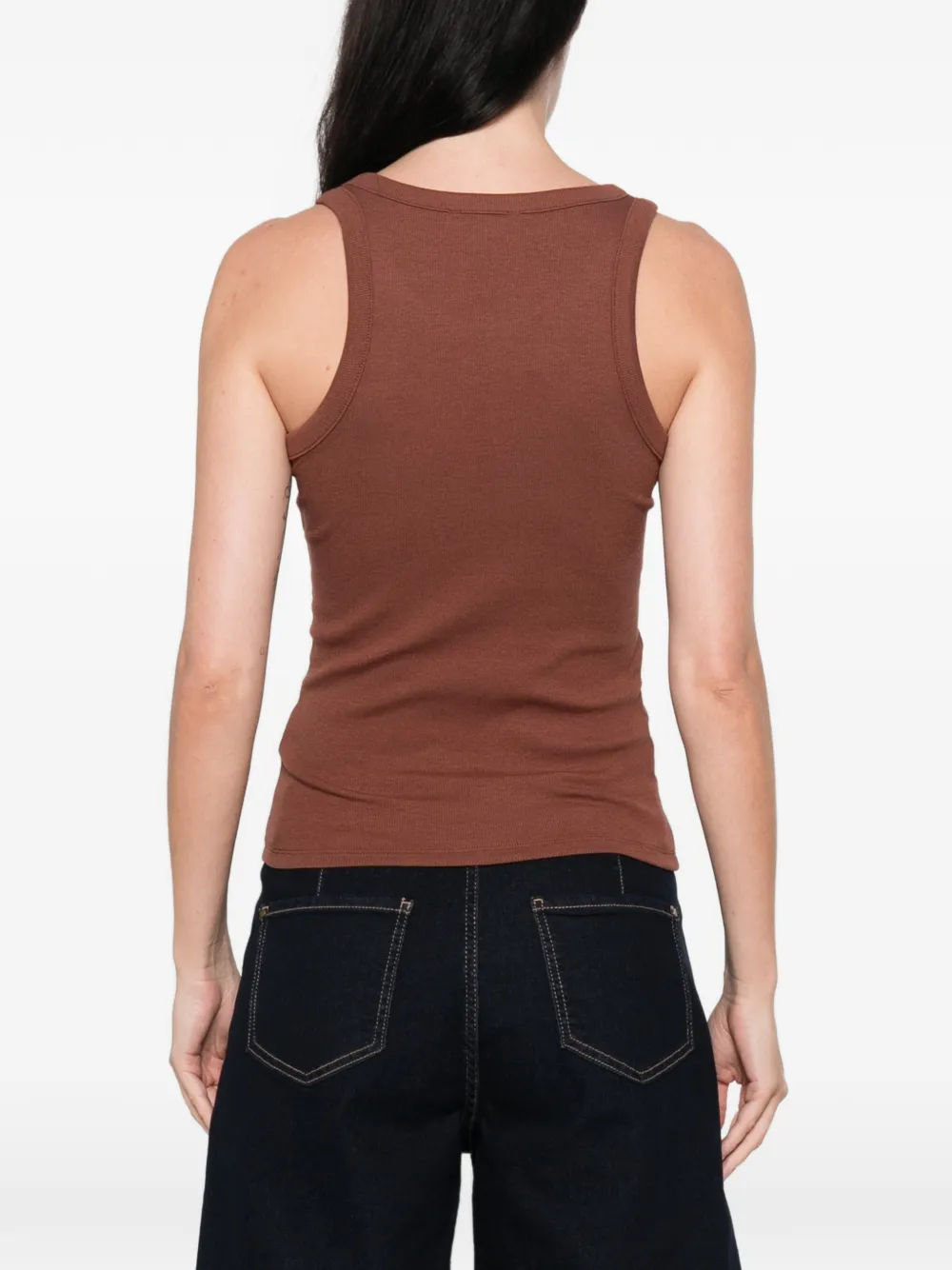 MAISON123 Leopold ribgebreide tanktop Bruin