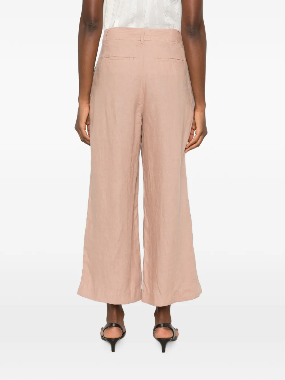 MAISON123 Tino cropped palazzo plooibroek Roze