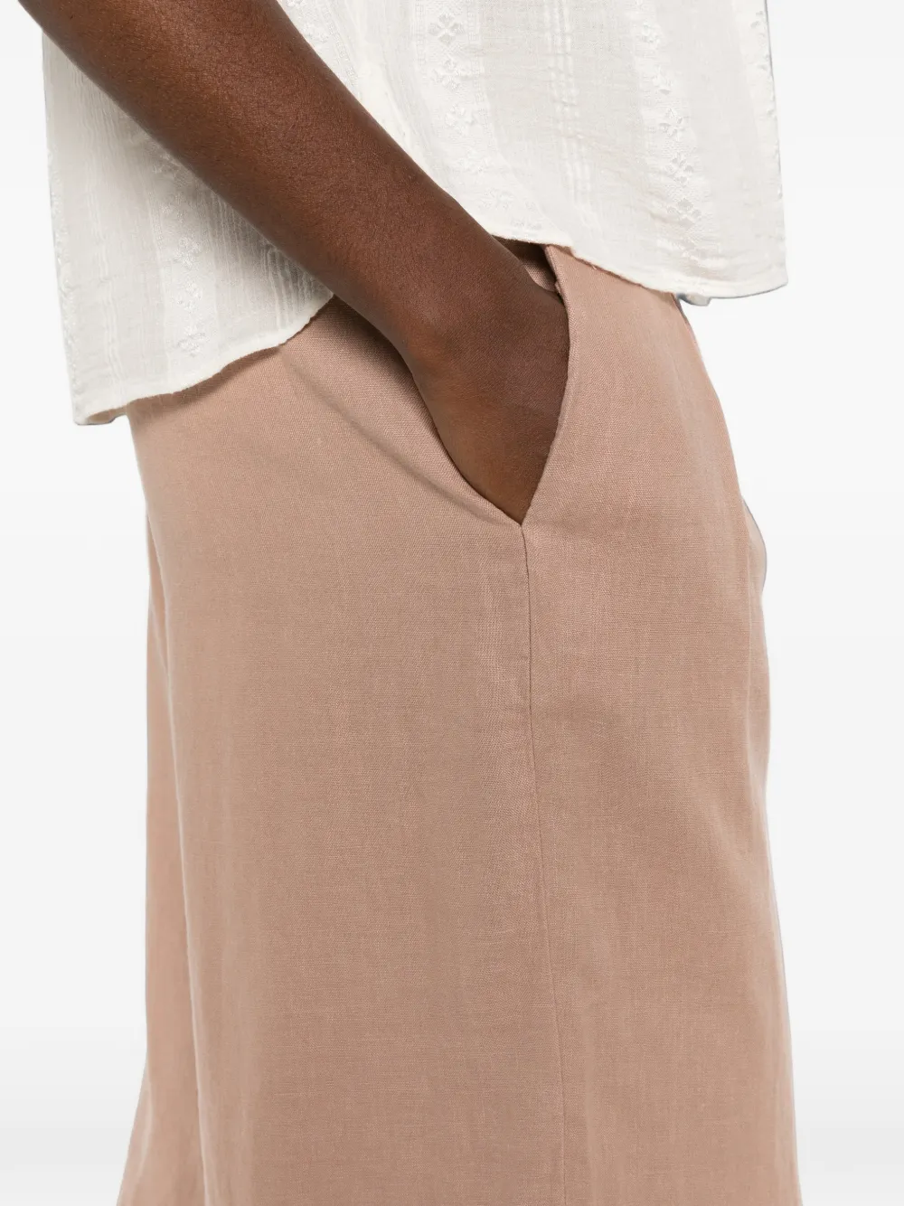 MAISON123 Tino cropped palazzo plooibroek Roze