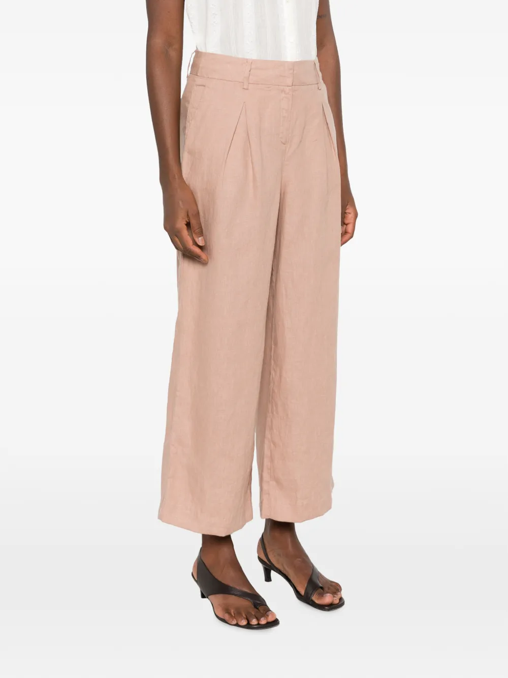 MAISON123 Tino cropped palazzo plooibroek Roze
