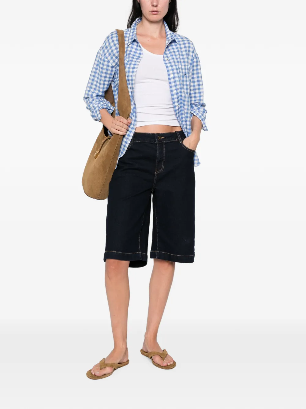 MAISON123 Marilou blouse met gingham-ruit Blauw