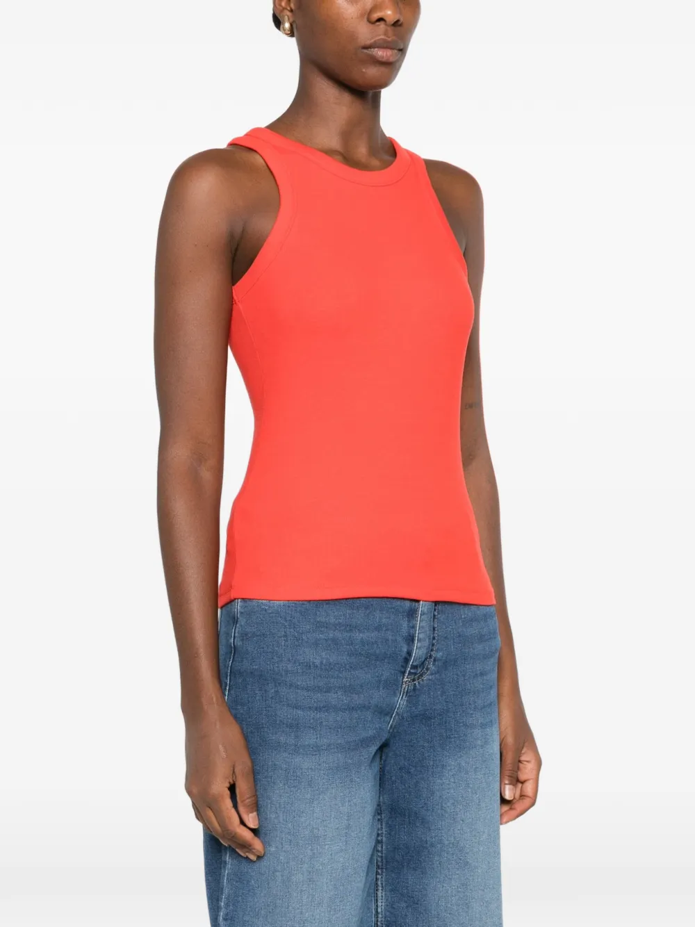MAISON123 Ribgebreide tanktop Rood