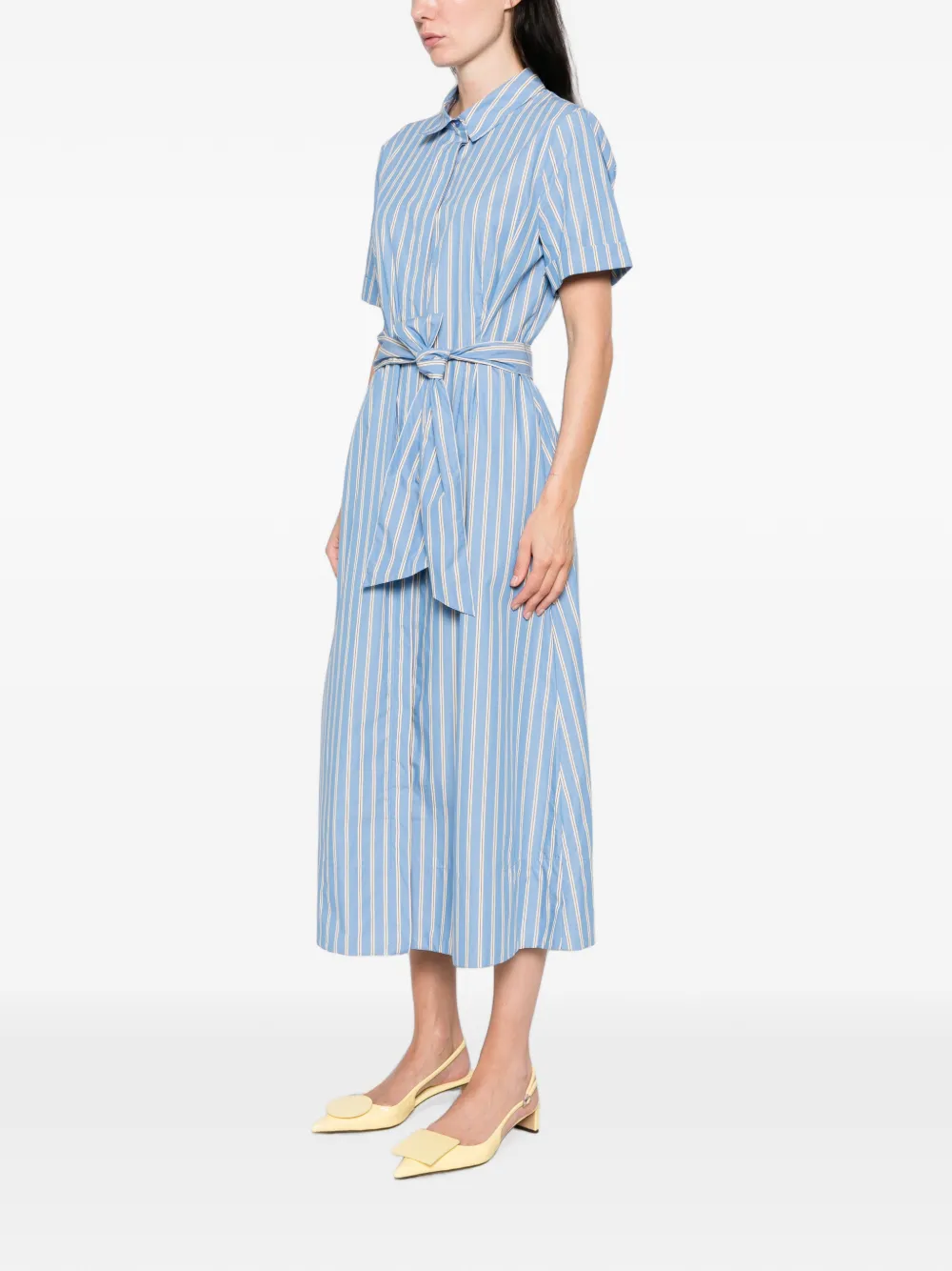 MAISON123 Palma midi-jurk met ceintuur Blauw