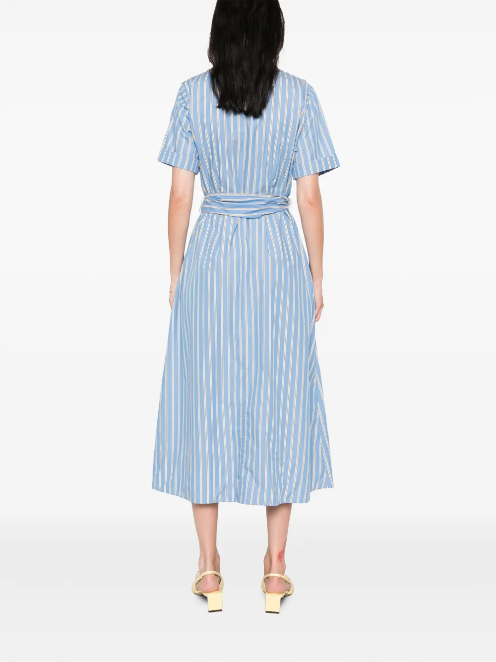 MAISON123 Palma midi-jurk met ceintuur Blauw