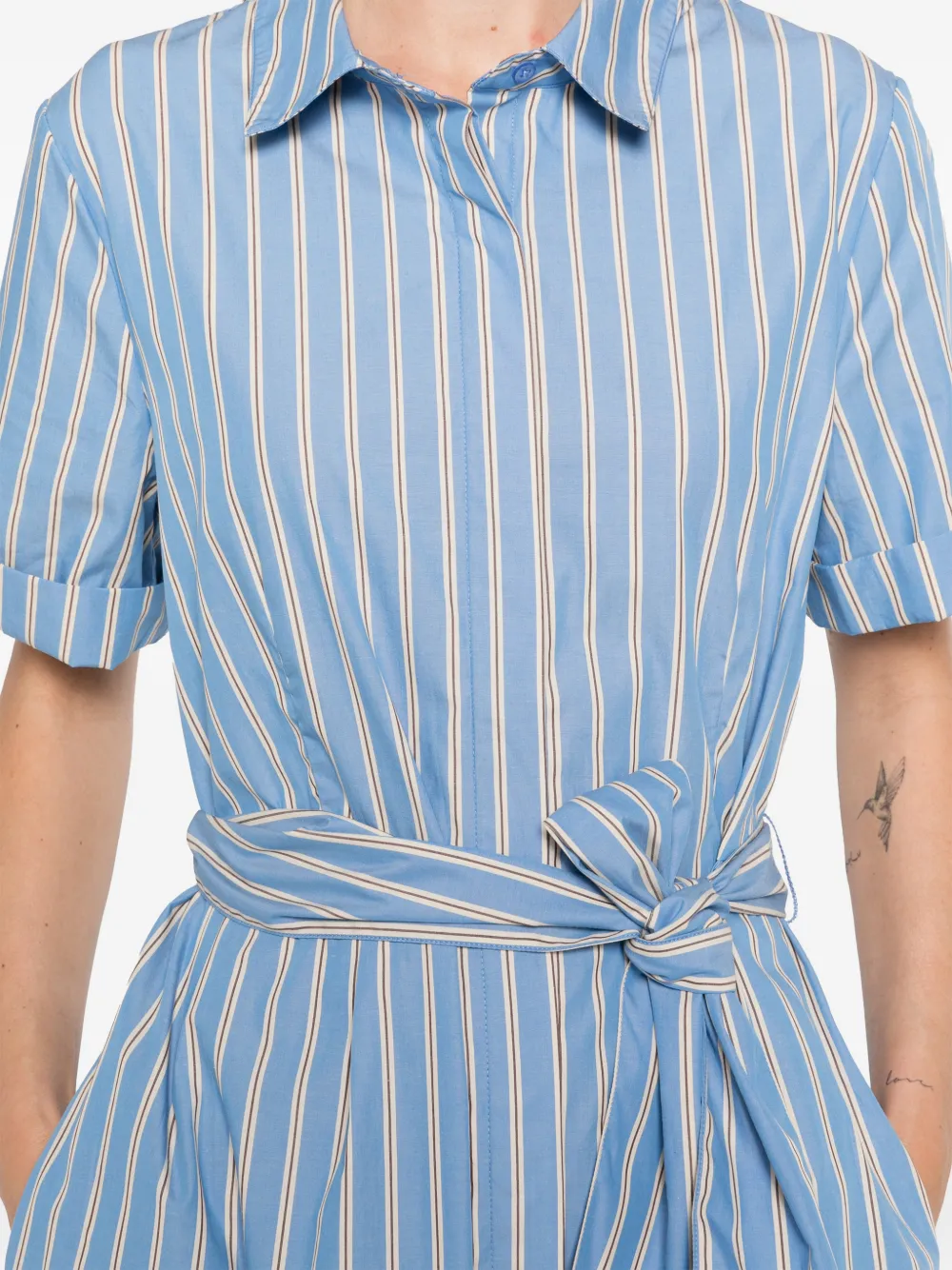 MAISON123 Palma midi-jurk met ceintuur Blauw