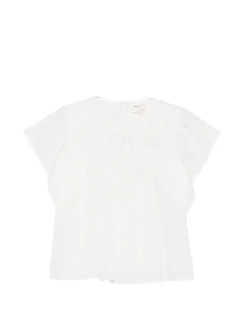 MAISON123 broderie-anglaise flutter-sleeve blouse