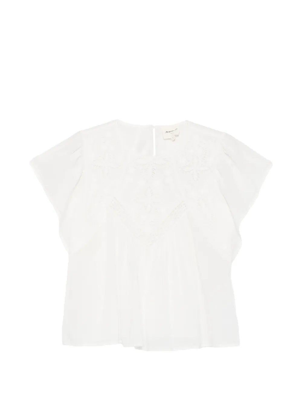 MAISON123 broderie-anglaise flutter-sleeve blouse
