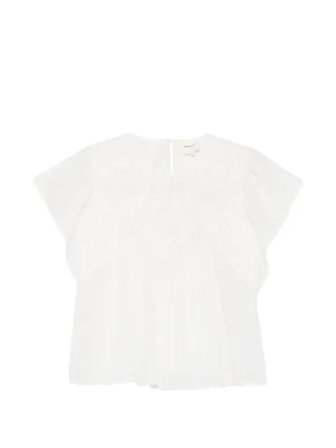 MAISON123 broderie-anglaise flutter-sleeve blouse