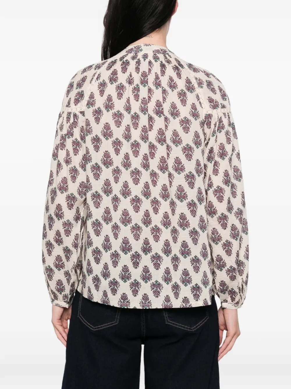 MAISON123 Danica blouse met paisley-print Beige