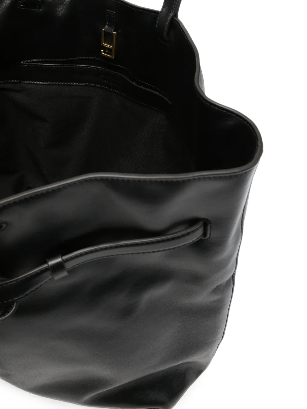ANINE BING Elly shopper van bewerkt leer Zwart