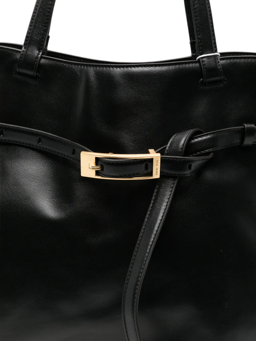 ANINE BING Elly shopper van bewerkt leer Zwart