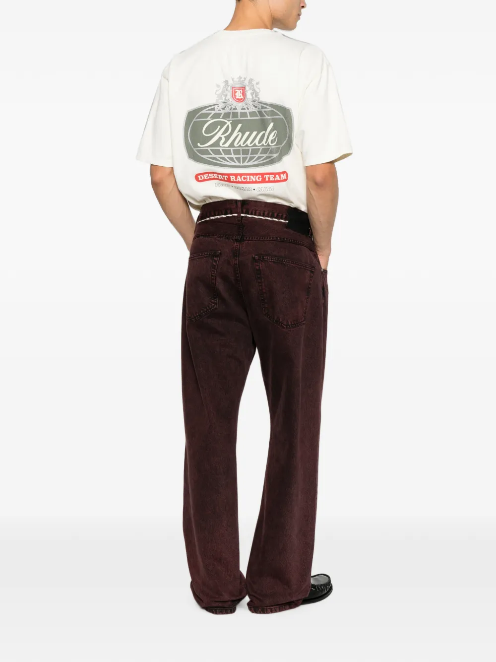 RHUDE T-shirt met logoprint Beige