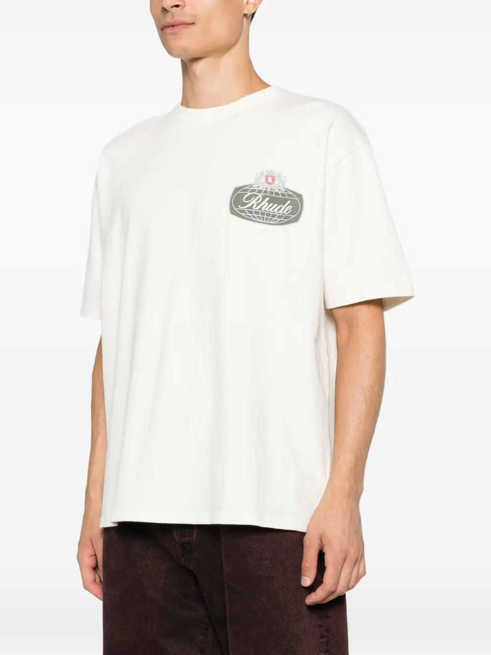 RHUDE T-shirt met logoprint Beige