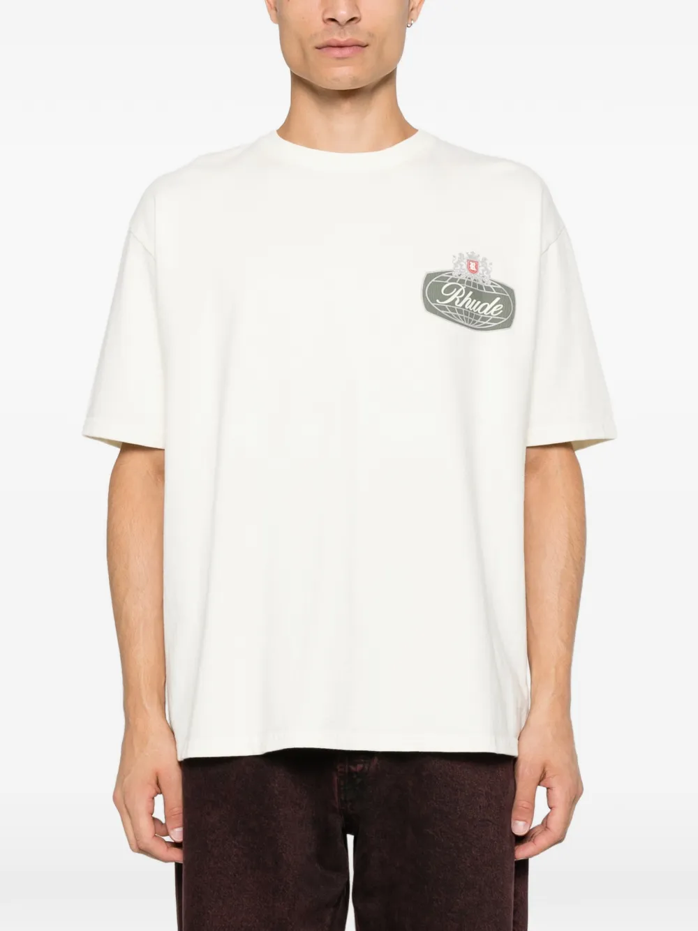 RHUDE T-shirt met logoprint Beige
